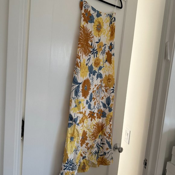 NWT Reformation Joana Strapless Silk Charmeuse Midi Dress Sz XS Livia Floral - Picture 8 of 8